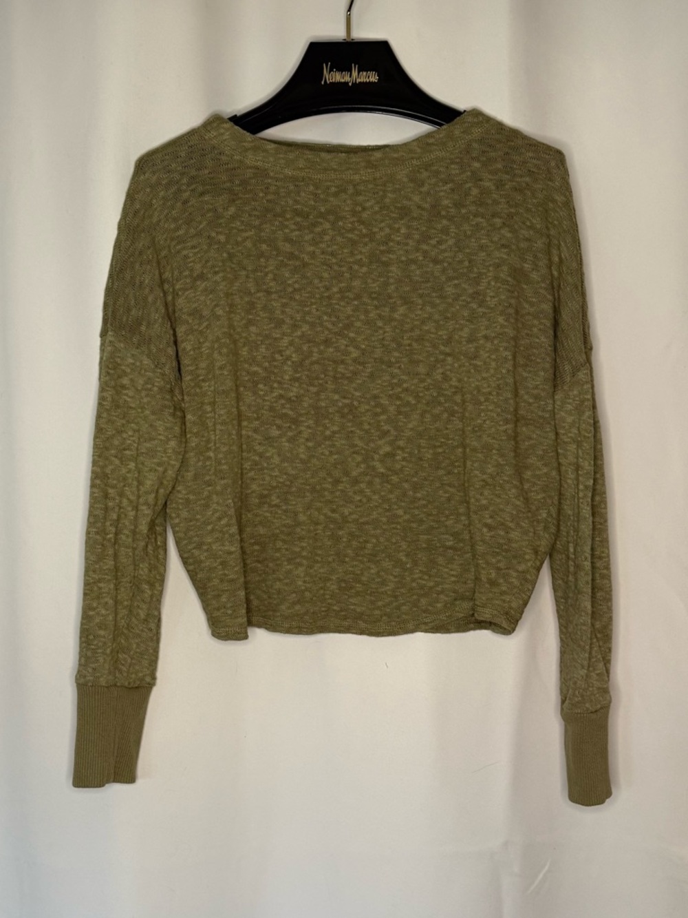 Anthropologie Moss Green Lightweight Knit Sweater